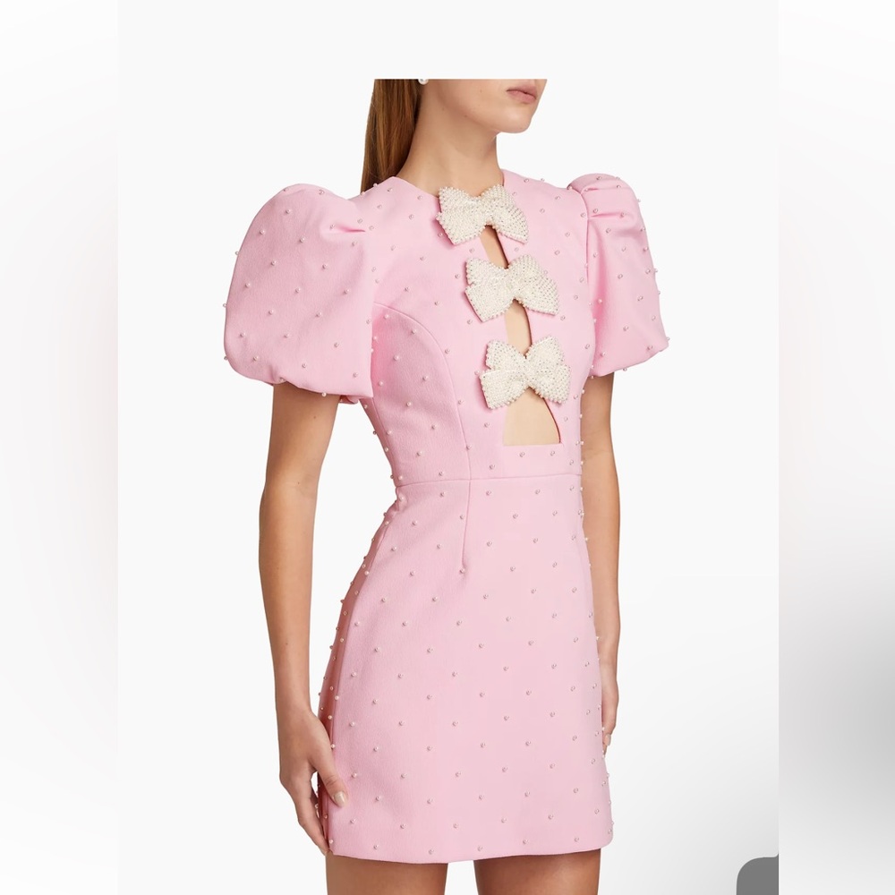 Rebecca Vallance
Veronica Pearl Bow Puff-Sleeve Minidress - Picture 3 of 7